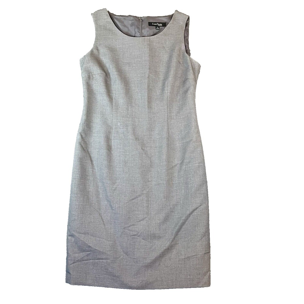 Evan‎ Picone Gray Sleeveless Knee Length Sheath Career Knee Length Dress